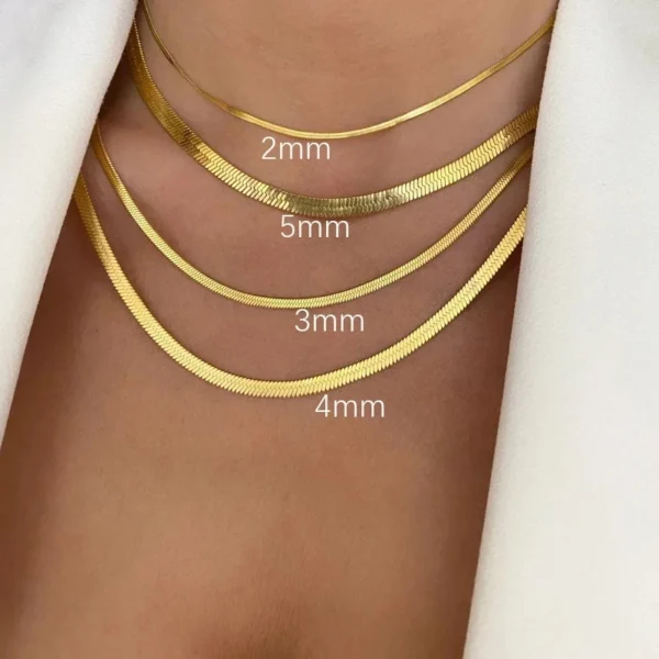 Collier ras du cou à chevrons en acier inoxydable, 1 pièce – Image 4