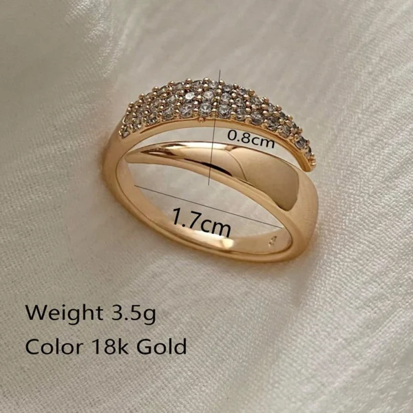 Bagues de Soleil en Acier Inoxydable Plaqué Or 18 K pour Femme . – Image 5